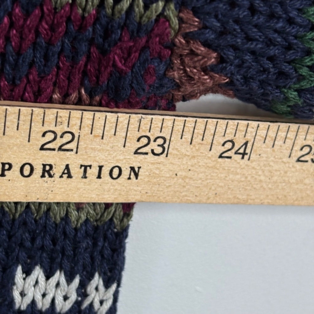 VTG 90s Joseph Abboud Silk Linen Sweater L Hand Knit Made in Scotland Geometric - Picture 7 of 9